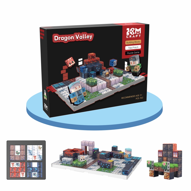 PUNGROW Dragon Valley 3D DIY Block Educational Toys ABS Plastic Building Block Clear Tiles Patch Puzzle Game for Children Adults