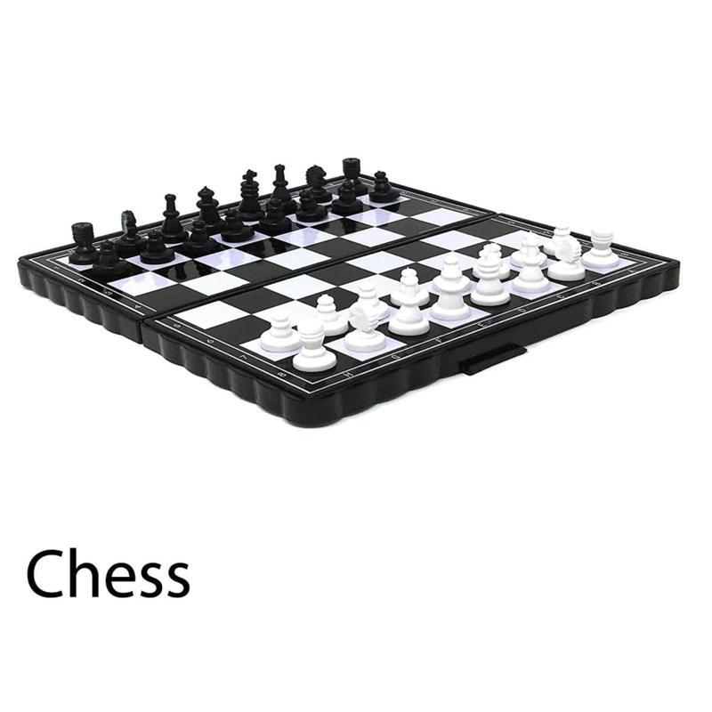 Portable Folding Board Game Set With 4 Classic Games Including Ludo Chess and Checkers for Family Game Nights