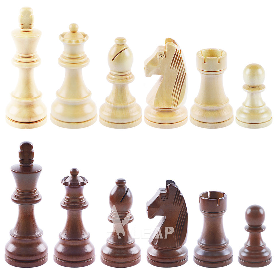 LEAP Premium Higher Level Staunton Style Wooden Chess Pieces Standard Tournament Quality for Chess Games