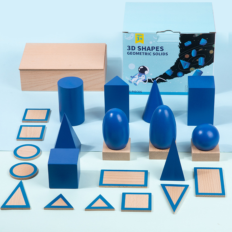 Montessori Educational Toys for 2-4 Year Old Boys and Girls Solid Wood Geometric Set Game EN71 Certified Playthings