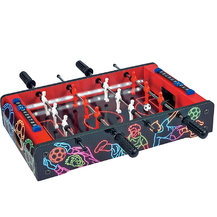 Luckytoys Indoor Family Entertainment Wooden Football Tabletop Game Board Toys with LED Lights